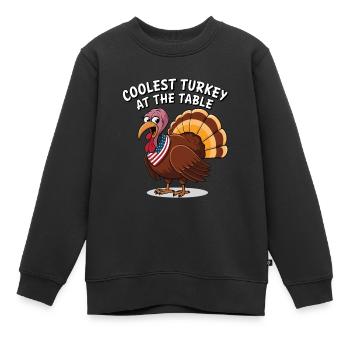 Lustiger Thanksgiving Truthahn - Kinder Premium Organic Sweatshirt - Schwarz - Vorne - AI Model Kid Female (0cm)