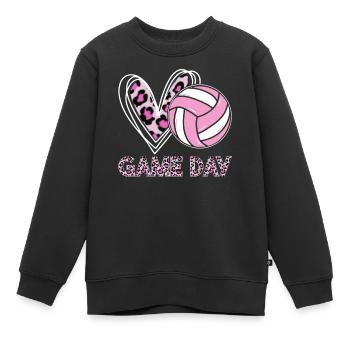 Spieltag Volleyball Lustige Beule Set Spike - Kinder Premium Organic Sweatshirt - Schwarz - Vorne - AI Model Kid Female (0cm)