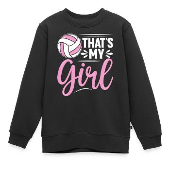 Das ist mein Mädchen Volleyball Bump Set Spike - Kinder Premium Organic Sweatshirt - Schwarz - Vorne - AI Model Kid Female (0cm)