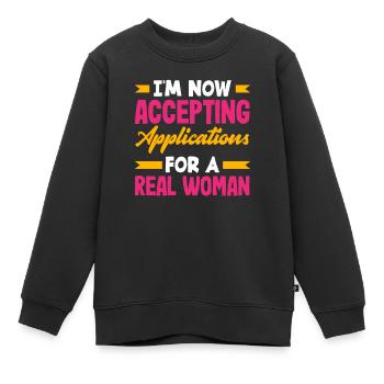 Annahme Von Anträgen Real Woman Divorce - Kinder Premium Organic Sweatshirt - Schwarz - Vorne - AI Model Kid Female (0cm)