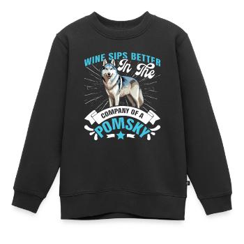 Chien disant chien chien - Sweat Premium enfant bio - noir - Devant - AI Model Kid Female (0cm)