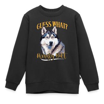 Chien disant chien chien - Sweat Premium enfant bio - noir - Devant - AI Model Kid Female (0cm)