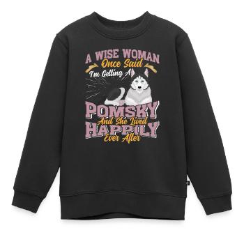 Chien disant chien chien - Sweat Premium enfant bio - noir - Devant - AI Model Kid Female (0cm)