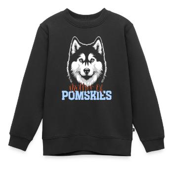 Chien disant chien chien - Sweat Premium enfant bio - noir - Devant - AI Model Kid Female (0cm)