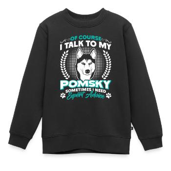 Chien disant chien chien - Sweat Premium enfant bio - noir - Devant - AI Model Kid Female (0cm)