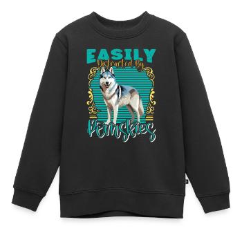 Chien disant chien chien - Sweat Premium enfant bio - noir - Devant - AI Model Kid Female (0cm)