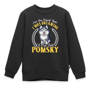 Chien disant chien chien - Sweat Premium enfant bio - noir - Devant - AI Model Kid Female (0cm)