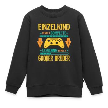 Only Child Complete - Loading Big Brother 2026 - Kids Premium Organic Sweatshirt - black - Front - AI Model Kid Female (0cm)