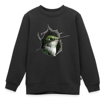 Kolibri - Kinder Premium Organic Sweatshirt - Schwarz - Vorne - AI Model Kid Female (0cm)