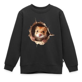 Wiesel - Kinder Premium Organic Sweatshirt - Schwarz - Vorne - AI Model Kid Female (0cm)