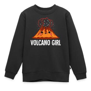 Vulkan Mädchen Vulkane Vulkanliebhaber Geologie - Kinder Premium Organic Sweatshirt - Schwarz - Vorne - AI Model Kid Female (0cm)