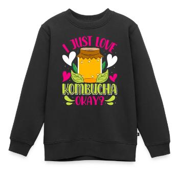 Kombucha Scoby fermented drinks - Kinder Premium Organic Sweatshirt - Schwarz - Vorne - AI Model Kid Female (0cm)