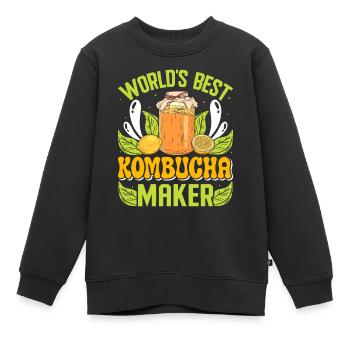 Kombucha Scoby fermented drinks - Kinder Premium Organic Sweatshirt - Schwarz - Vorne - AI Model Kid Female (0cm)