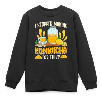 Kombucha Scoby fermented drinks - Kinder Premium Organic Sweatshirt - Schwarz - Vorne - AI Model Kid Female (0cm)