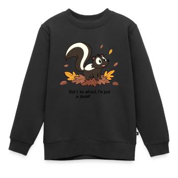 HAB KEINE ANGST, ICH BIN NUR EIN STINKTIER - Kinder Premium Organic Sweatshirt - Schwarz - Vorne - AI Model Kid Female (0cm)