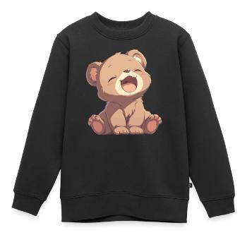 Grizzlis Ours grizzly - Sweat Premium enfant bio - noir - Devant - AI Model Kid Female (0cm)