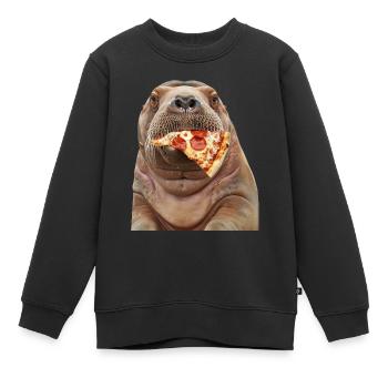 Walross - Kinder Premium Organic Sweatshirt - Schwarz - Vorne - AI Model Kid Female (0cm)