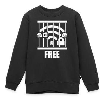 PC drôle gratuit sans fil PC cadeau ordinateur - Sweat Premium enfant bio - noir - Devant - AI Model Kid Female (0cm)