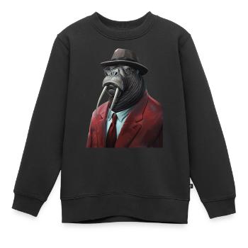 Walross - Kinder Premium Organic Sweatshirt - Schwarz - Vorne - AI Model Kid Female (0cm)
