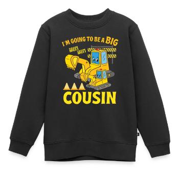 Excavator Child Ready Going To Be A Big Cousin - Kinder Premium Organic Sweatshirt - Schwarz - Vorne - AI Model Kid Female (0cm)