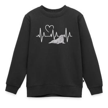 Walross - Kinder Premium Organic Sweatshirt - Schwarz - Vorne - AI Model Kid Female (0cm)