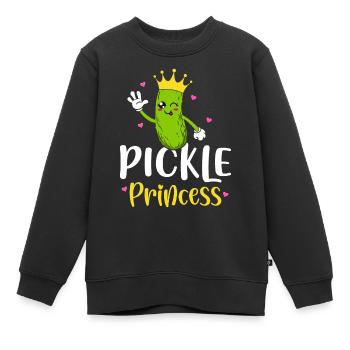 Concombre Princesse Drôle Concombre Fille Concombre - Sweat Premium enfant bio - noir - Devant - AI Model Kid Female (0cm)