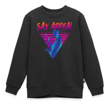 Saxophone Retro Vintage Sax Appeal - Kids Premium Organic Sweatshirt - black - Front - AI Model Kid Female (0cm)