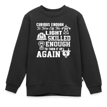 Lineman Skilled Enough To Turn Up The Light - Kids Premium Organic Sweatshirt - black - Front - AI Model Kid Female (0cm)