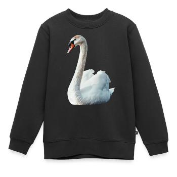 Schwan - Kinder Premium Organic Sweatshirt - Schwarz - Vorne - AI Model Kid Female (0cm)