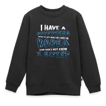 K-Pop: Ich Habe Einen Freund In Korea - Kinder Premium Organic Sweatshirt - Schwarz - Vorne - AI Model Kid Female (0cm)