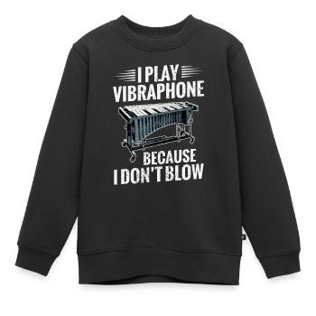 Ich Spiele Vibraphon, Weil Ich Nicht Blase. - Kinder Premium Organic Sweatshirt - Schwarz - Vorne - AI Model Kid Female (0cm)