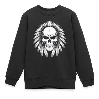 GRIM STYLE - Kids Premium Organic Sweatshirt - black - Front - AI Model Kid Female (0cm)