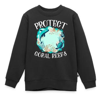 Schützen Sie Korallenriffe Korallenaquarium - Kinder Premium Organic Sweatshirt - Schwarz - Vorne - AI Model Kid Female (0cm)