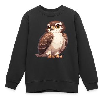 Falken Falke - Kinder Premium Organic Sweatshirt - Schwarz - Vorne - AI Model Kid Female (0cm)