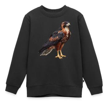 Falken Falke - Kinder Premium Organic Sweatshirt - Schwarz - Vorne - AI Model Kid Female (0cm)