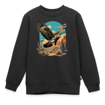 Falken Falke - Kinder Premium Organic Sweatshirt - Schwarz - Vorne - AI Model Kid Female (0cm)