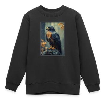 Falken Falke - Kinder Premium Organic Sweatshirt - Schwarz - Vorne - AI Model Kid Female (0cm)
