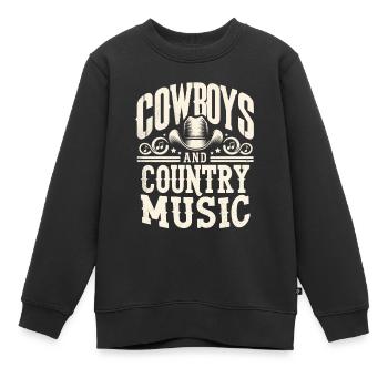 Cowboys Und Country Musik Song Liebhaber Country Songs - Kinder Premium Organic Sweatshirt - Schwarz - Vorne - AI Model Kid Female (0cm)