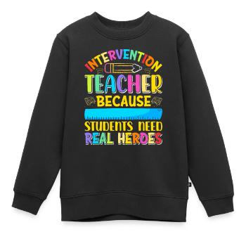 Enseignant d’intervention, Spécialiste de l’intervention - Sweat Premium enfant bio - noir - Devant - AI Model Kid Female (0cm)