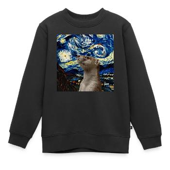 Wiesel - Kinder Premium Organic Sweatshirt - Schwarz - Vorne - AI Model Kid Female (0cm)