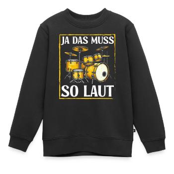 Batteur Batteur Percussion Musiciens - Sweat Premium enfant bio - noir - Devant - AI Model Kid Female (0cm)