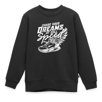 Sprint Leichtathletik Sprinten - Kinder Premium Organic Sweatshirt - Schwarz - Vorne - AI Model Kid Female (0cm)