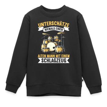 Batteur Batteur Percussion Musiciens - Sweat Premium enfant bio - noir - Devant - AI Model Kid Female (0cm)