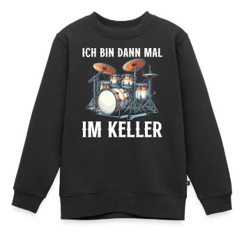 Batteur Batteur Percussion Musiciens - Sweat Premium enfant bio - noir - Devant - AI Model Kid Female (0cm)