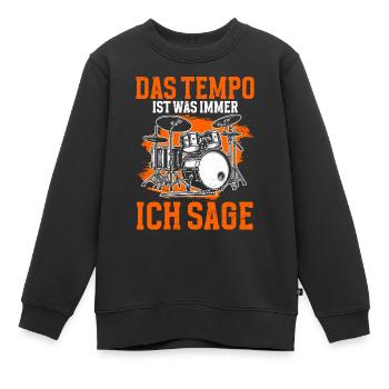 Batteur Batteur Percussion Musiciens - Sweat Premium enfant bio - noir - Devant - AI Model Kid Female (0cm)