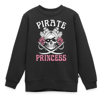 Pirate Princesse Pirate Fille Pirate Fille - Sweat Premium enfant bio - noir - Devant - AI Model Kid Female (0cm)