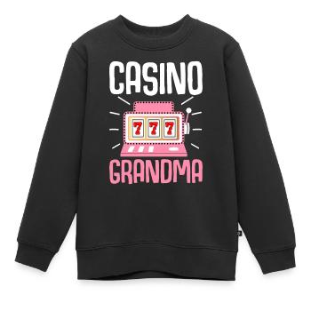 Casino Granny Machine à sous Casino Lover - Sweat Premium enfant bio - noir - Devant - AI Model Kid Female (0cm)