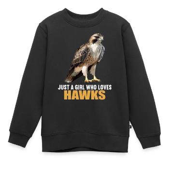 Falken Falke - Kinder Premium Organic Sweatshirt - Schwarz - Vorne - AI Model Kid Female (0cm)