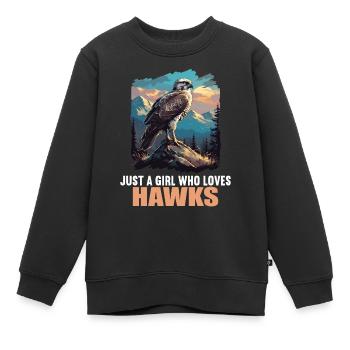 Falken Falke - Kinder Premium Organic Sweatshirt - Schwarz - Vorne - AI Model Kid Female (0cm)