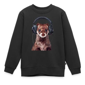 Wiesel - Kinder Premium Organic Sweatshirt - Schwarz - Vorne - AI Model Kid Female (0cm)
